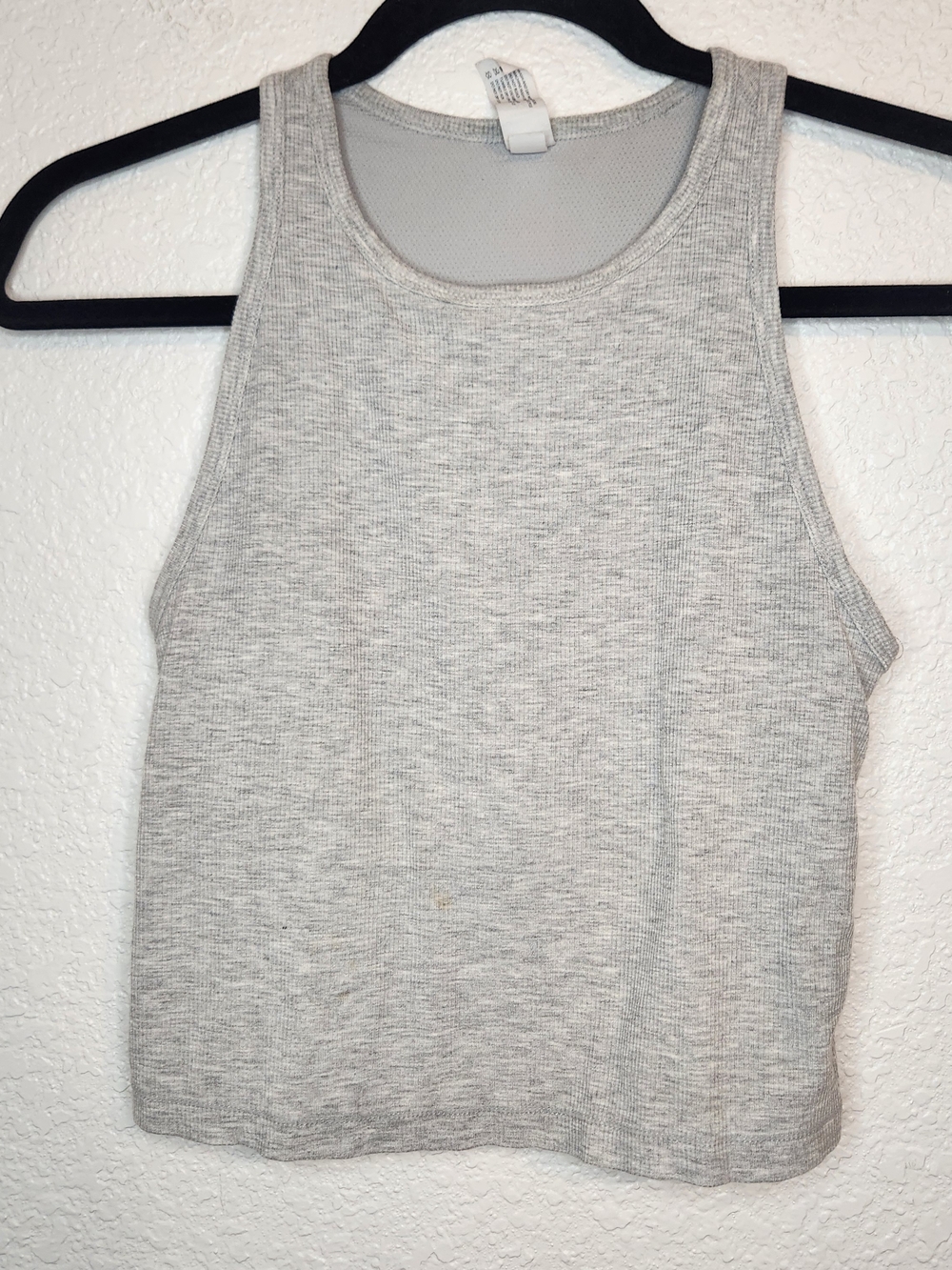 Yogalicious heavenly rib Stacy crop tank size M women's light heather gray